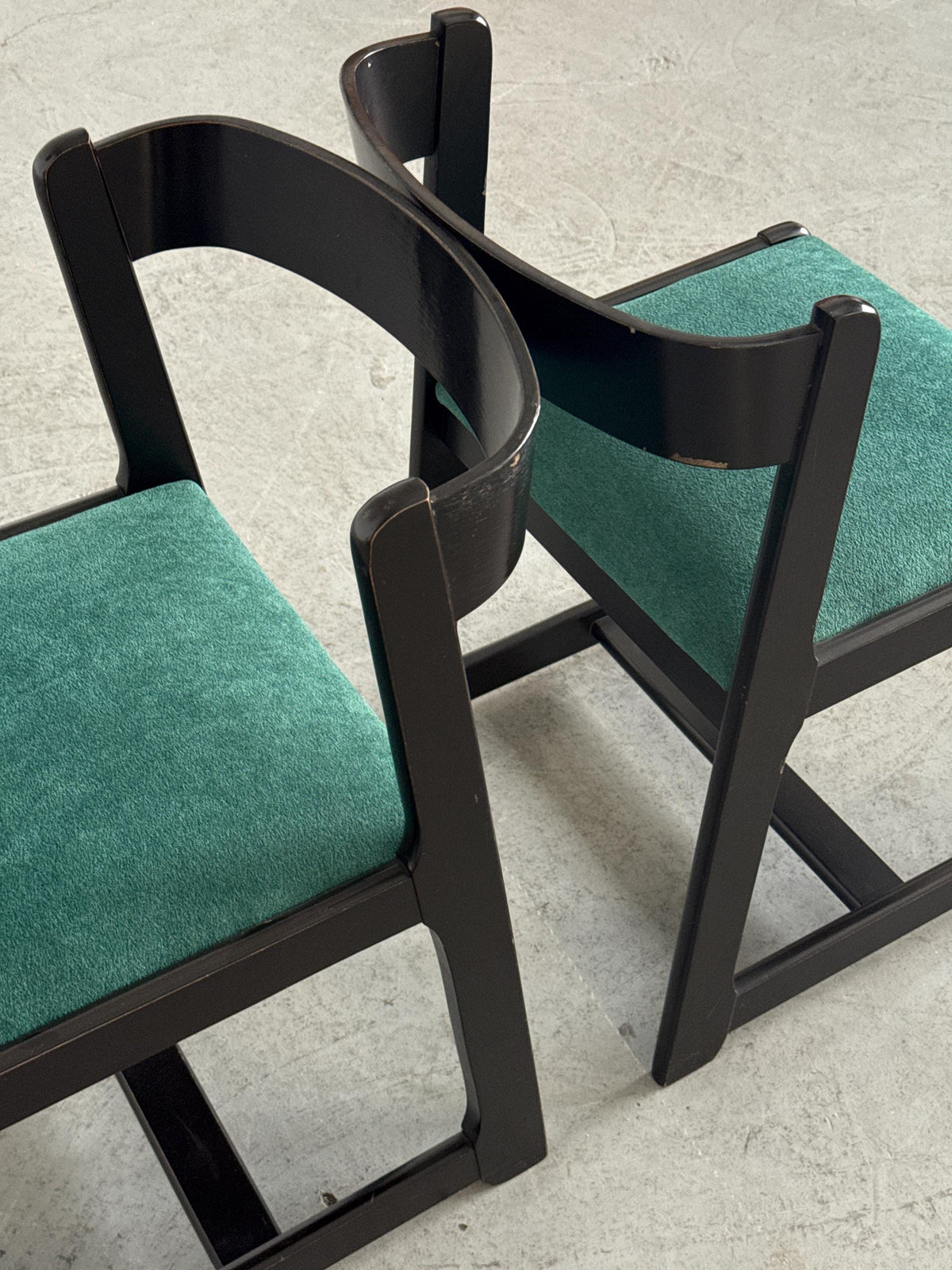 Willy Rizzo-Style Wooden Dining Chairs
