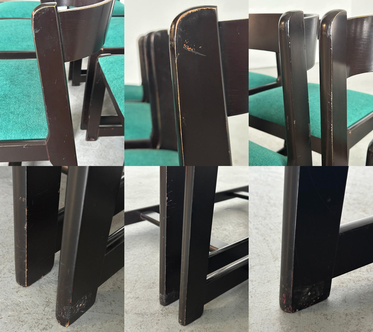 Willy Rizzo-Style Wooden Dining Chairs