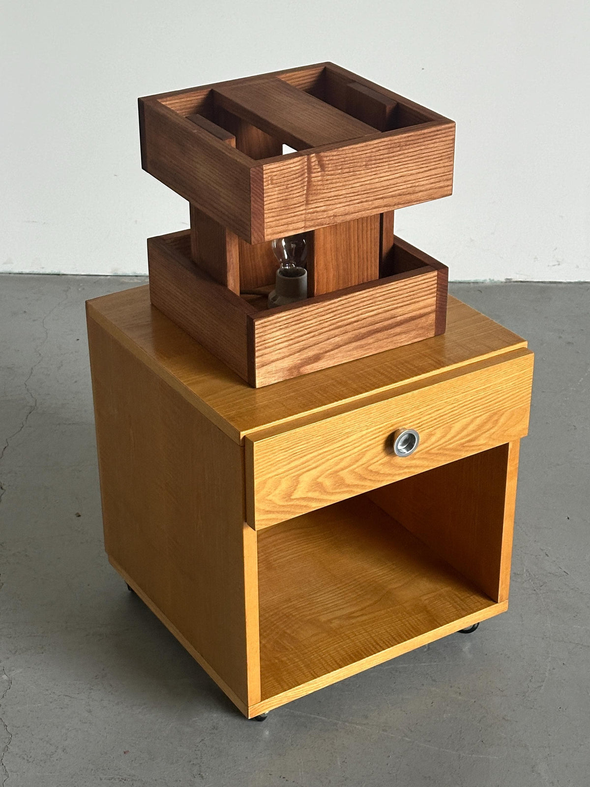 Architectural Wooden Box Table Lamps