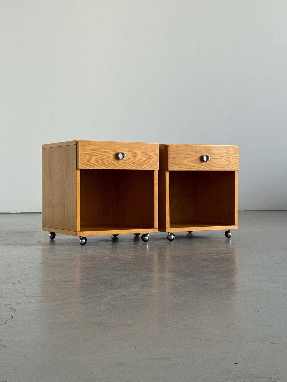 Box Bedside Tables with Ball Casters