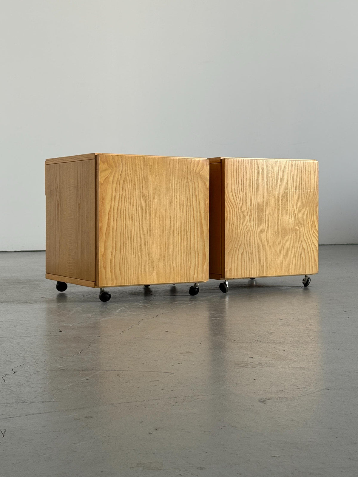 Box Bedside Tables with Ball Casters
