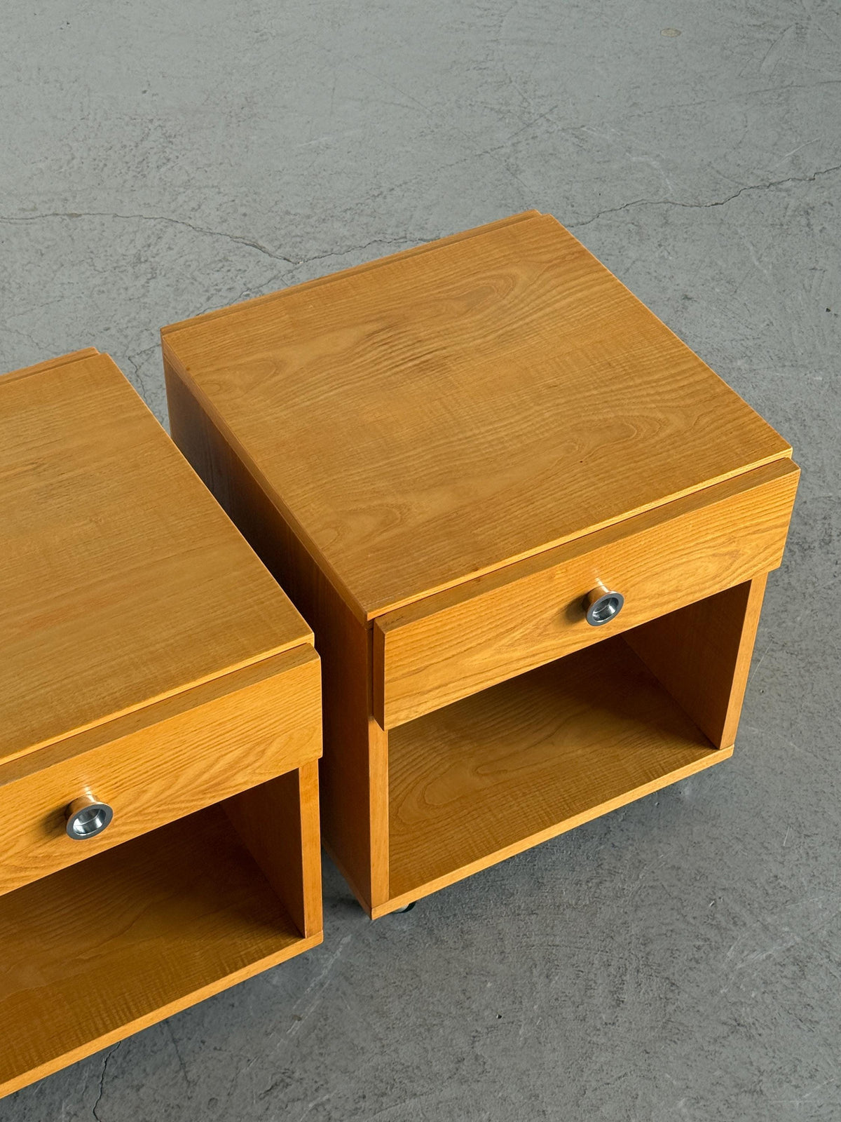 Box Bedside Tables with Ball Casters