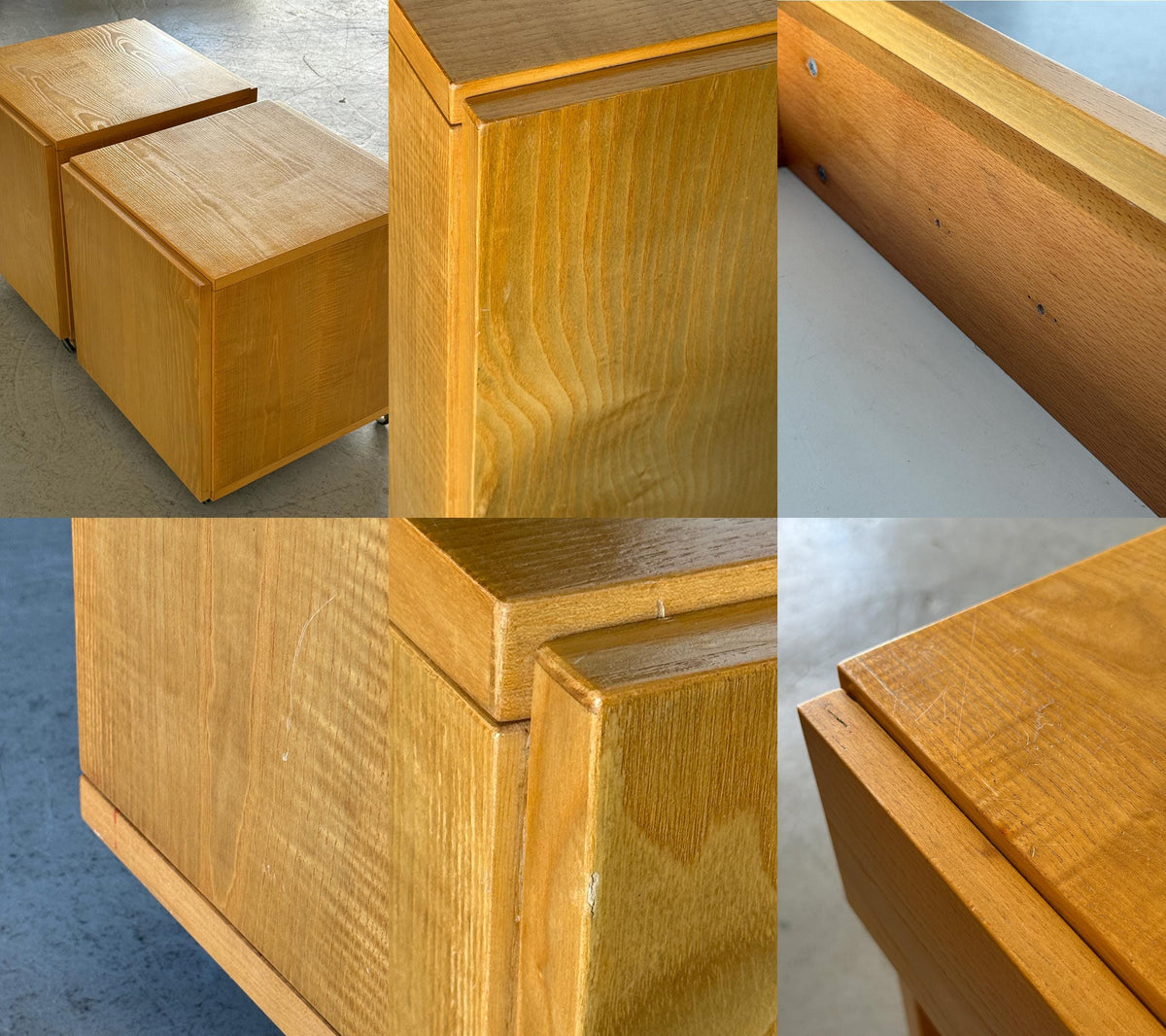 Box Bedside Tables with Ball Casters