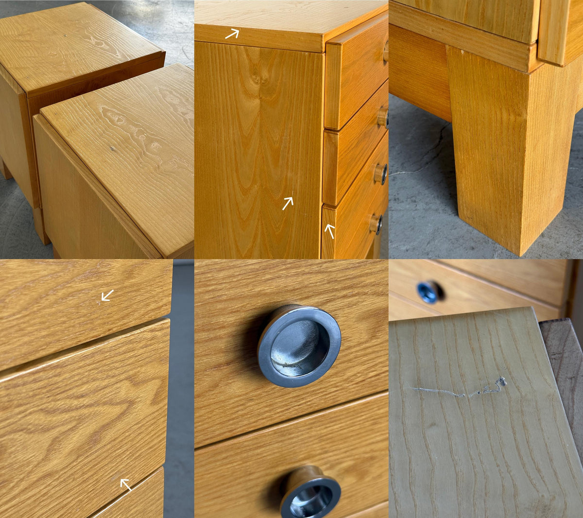 Four-Drawer Bedside Cabinets with Recessed Circular Pulls