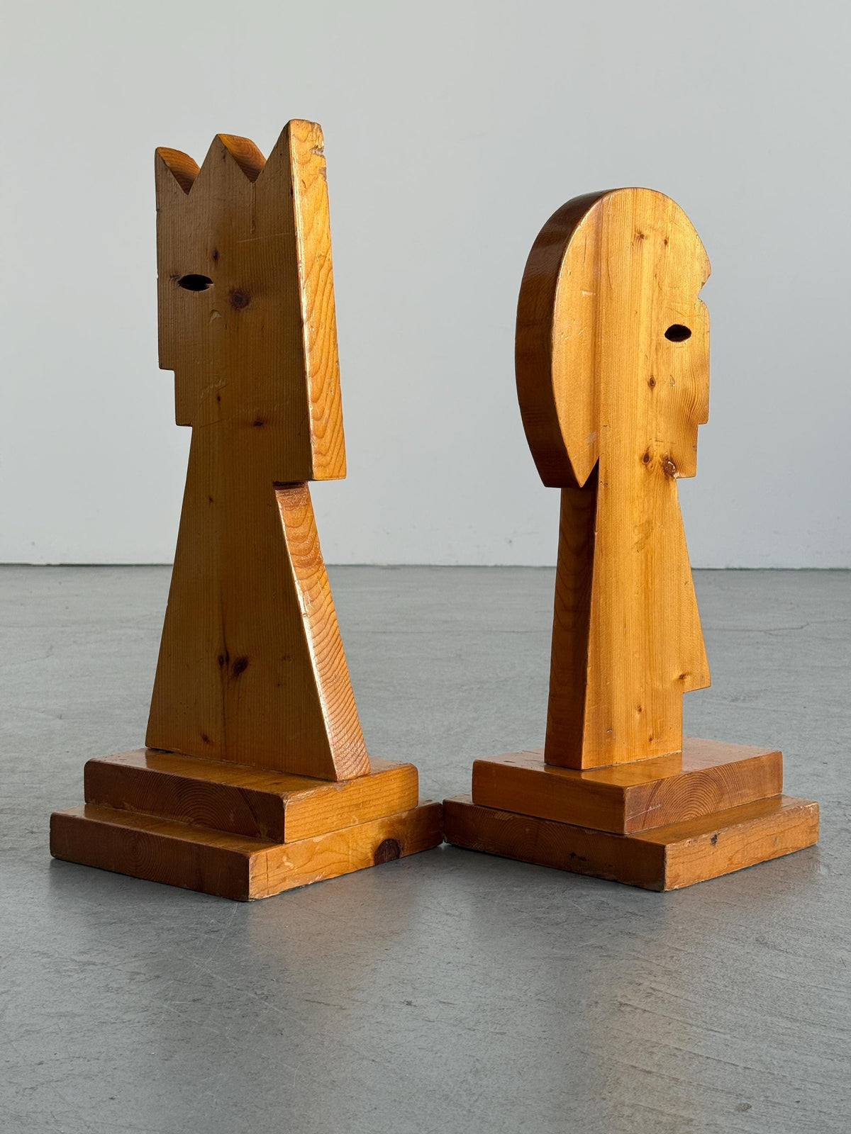 Brutalist Sculptures in Carved Wood