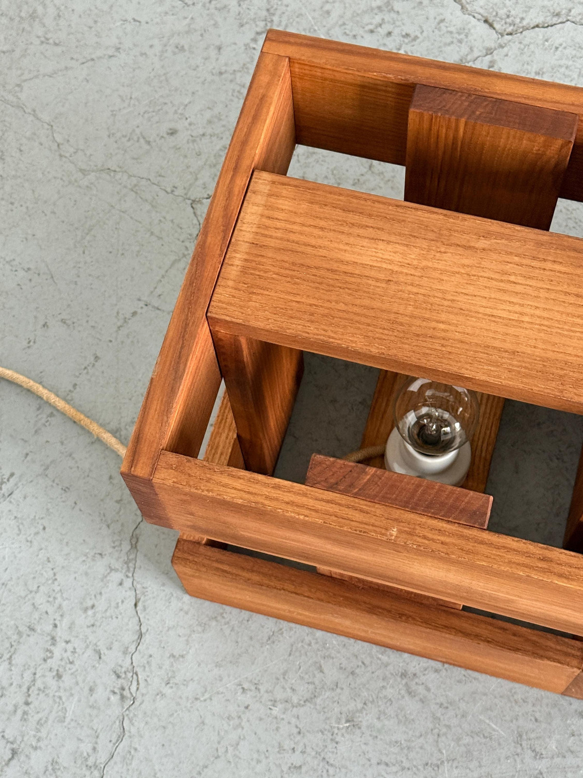 Architectural Wooden Box Table Lamps