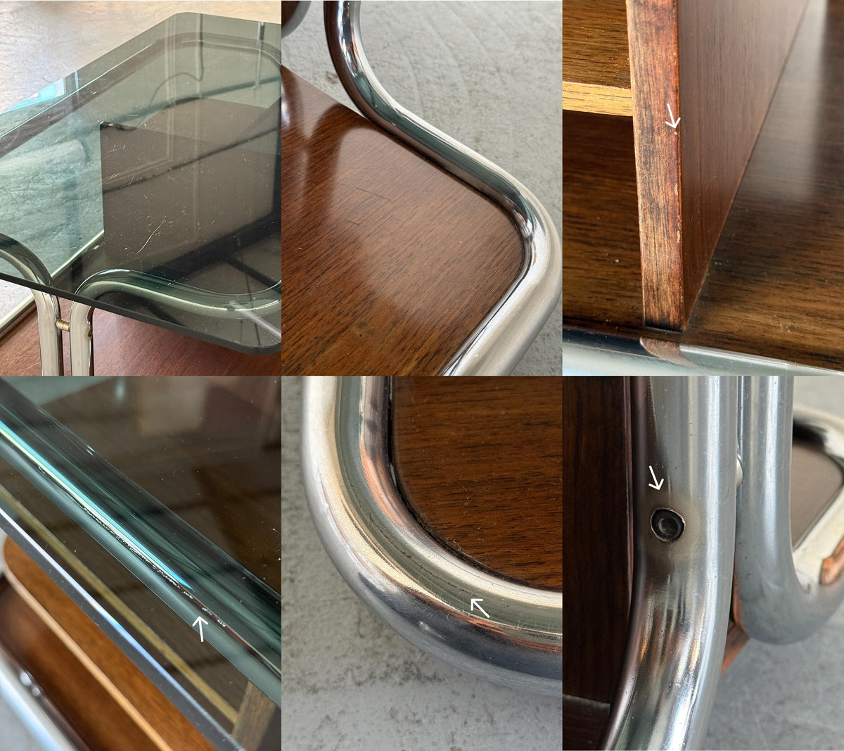 Chrome, Smoked Glass & Wood Coffee Table