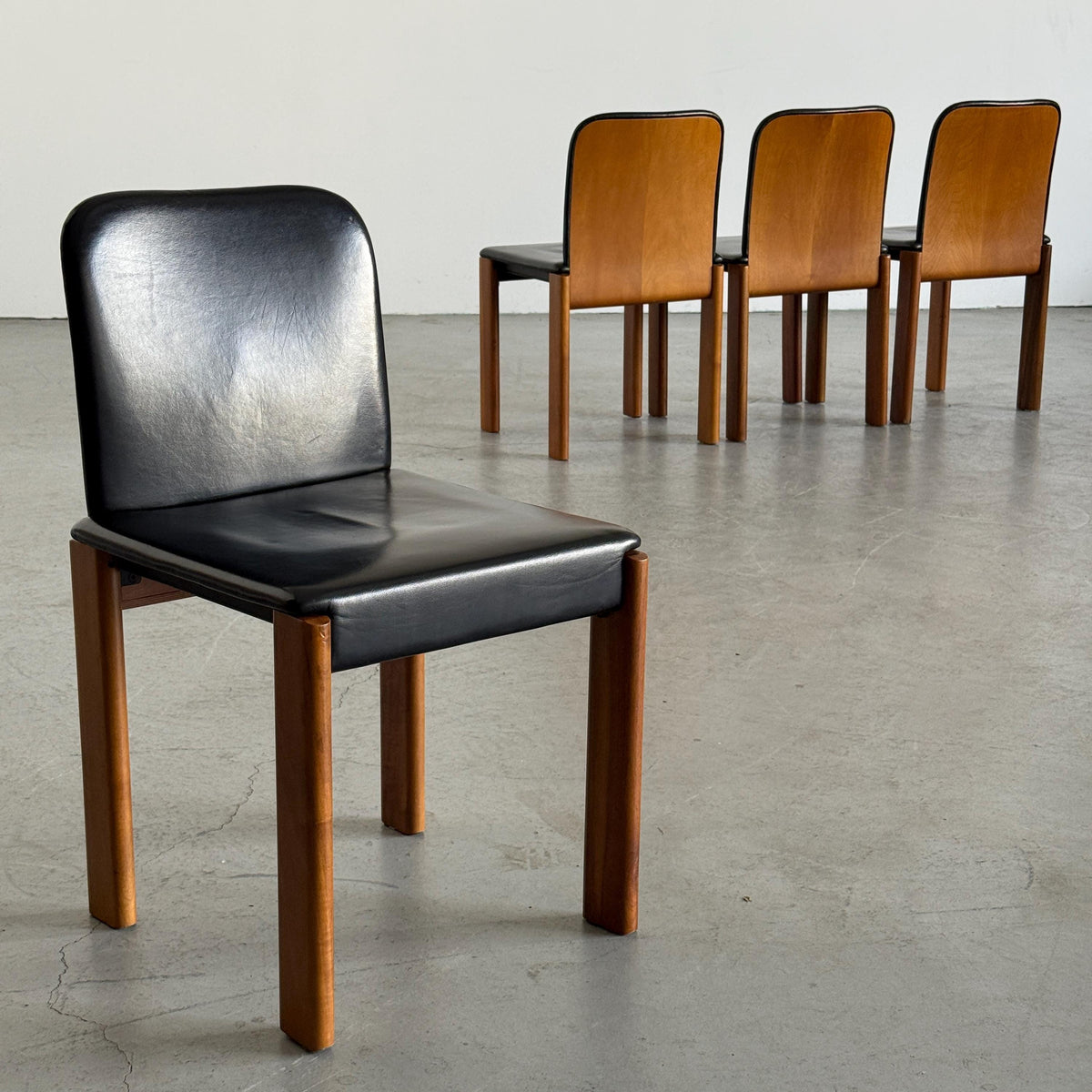 Italian Elegant Modern Leather Dining Chairs