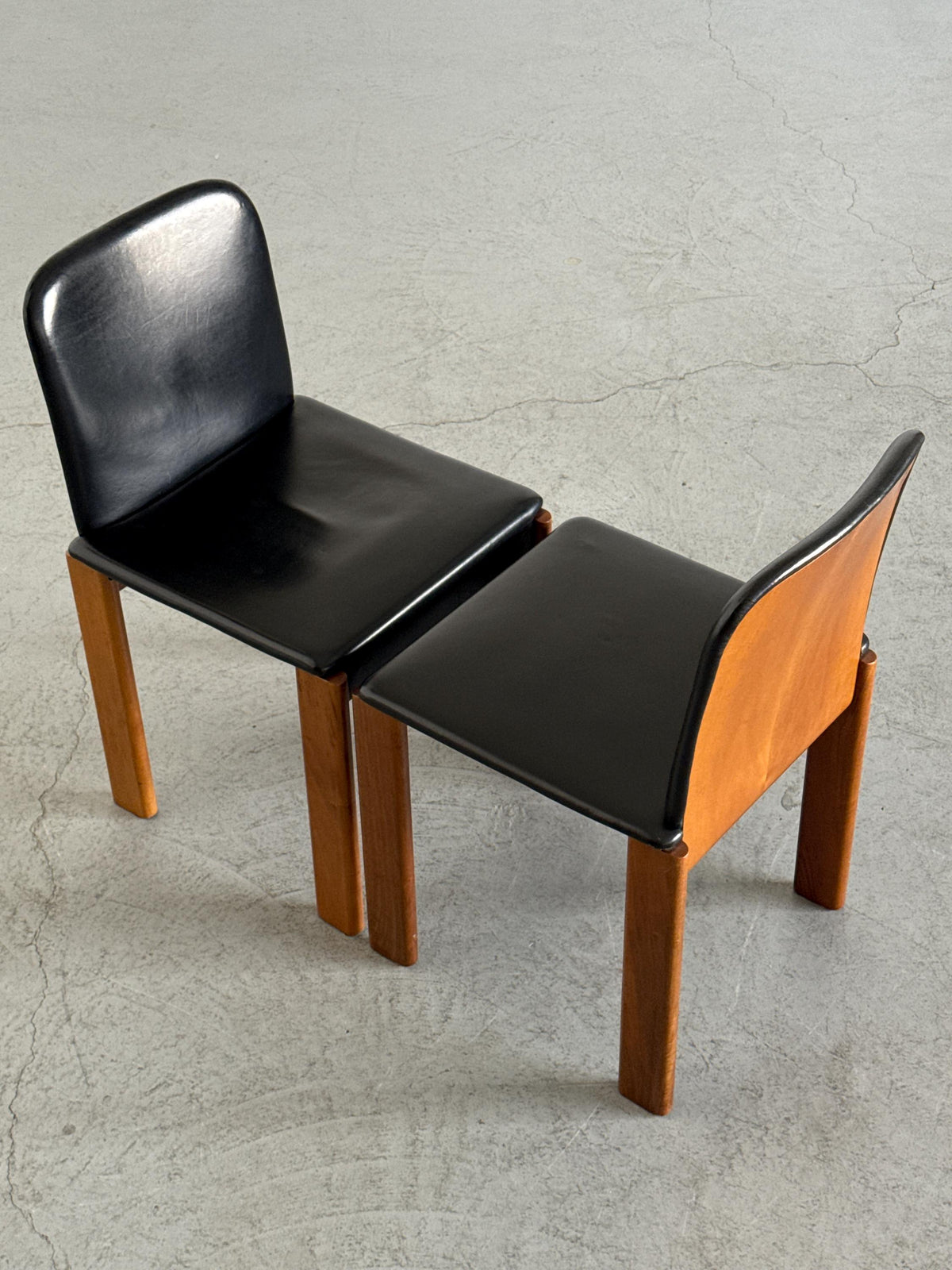 Italian Elegant Modern Leather Dining Chairs