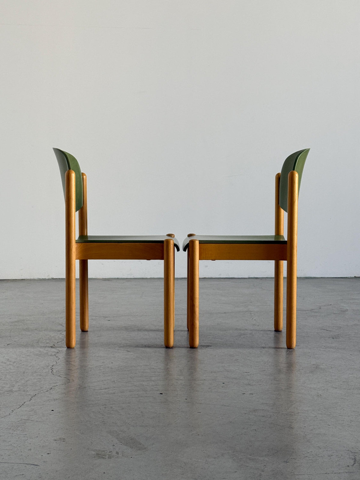 Modernist Stackable Chair in Green Plywood