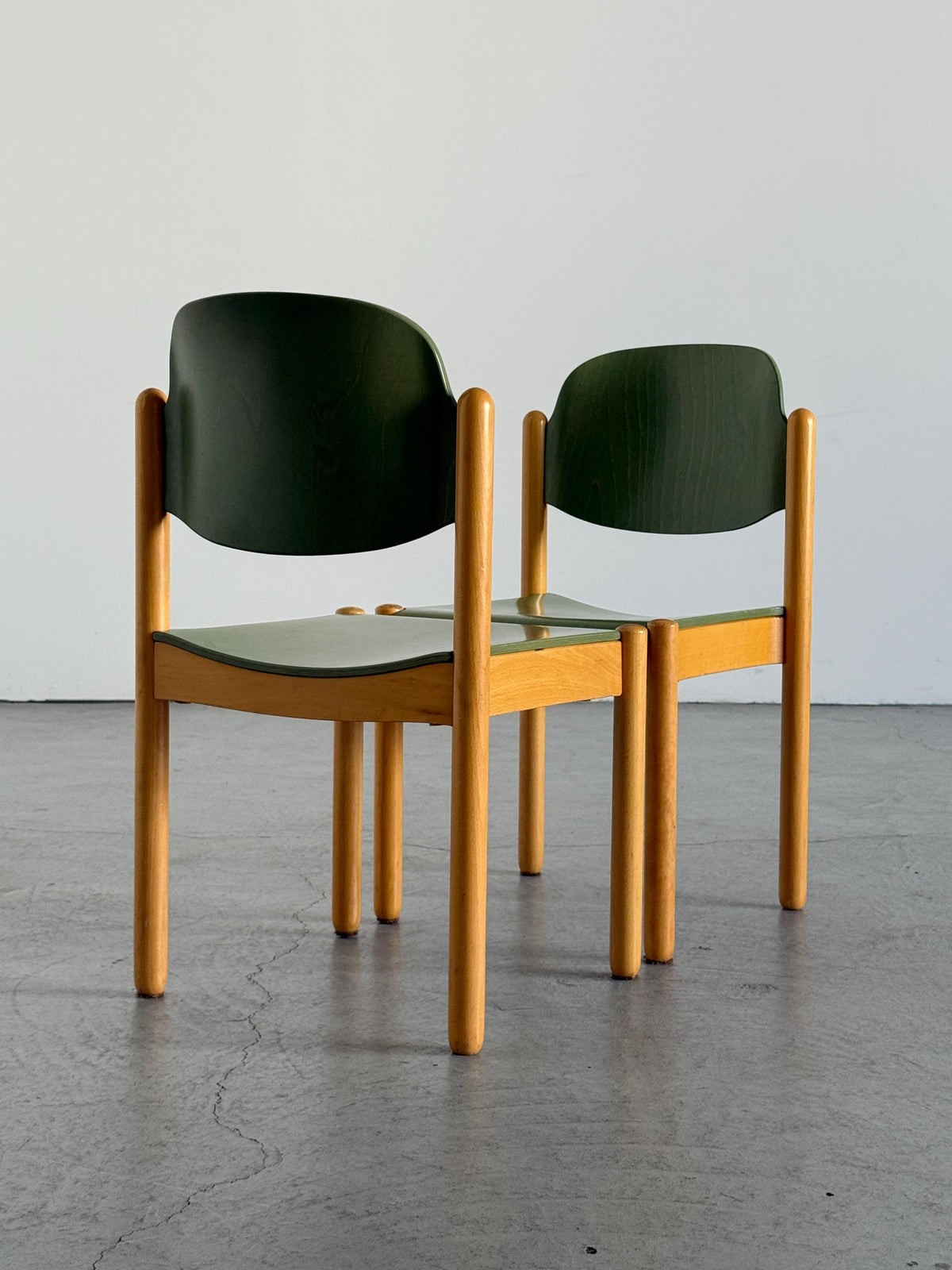 Modernist Stackable Chair in Green Plywood