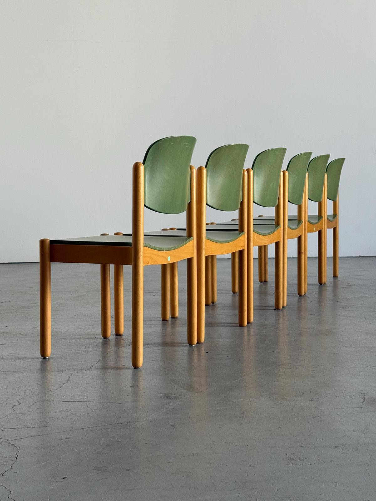 Modernist Stackable Chair in Green Plywood