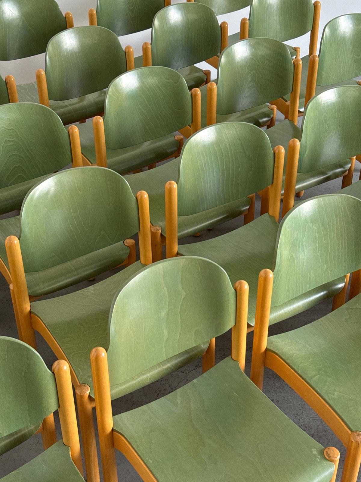 Modernist Stackable Chair in Green Plywood