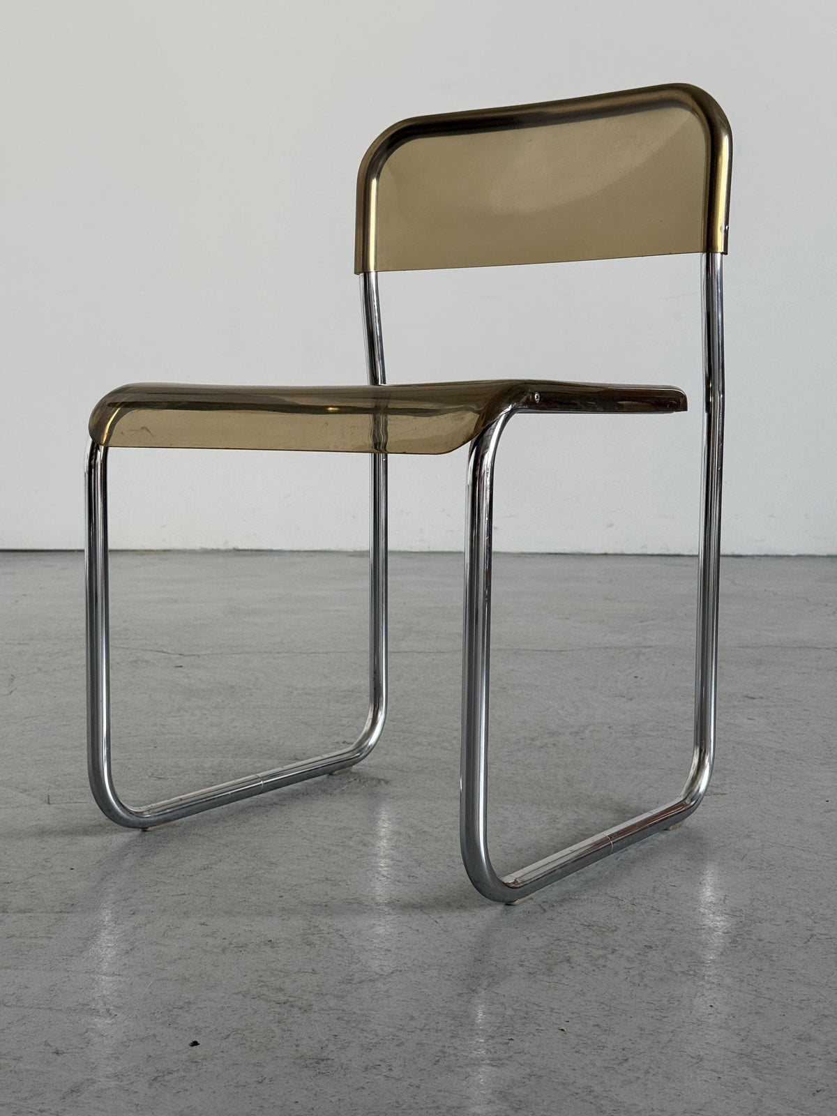 Arc Linea Chair in Translucent Plastic and Chrome