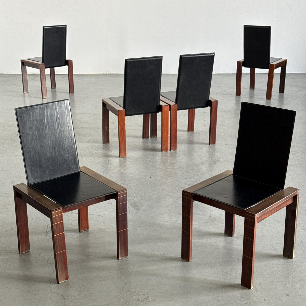 Rosewood & Leather Chair in the Style of Afra & Tobia Scarpa