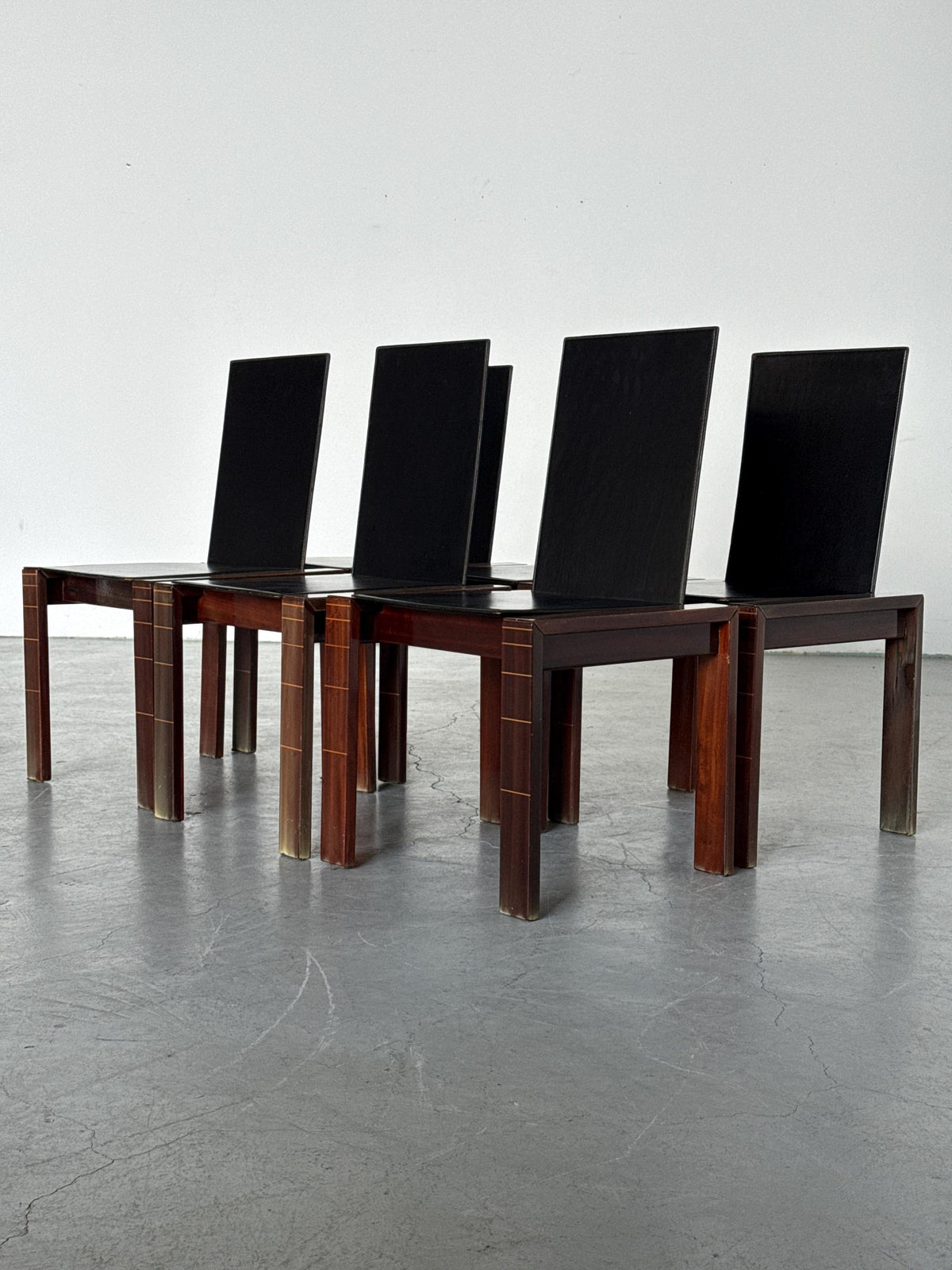 Rosewood & Leather Chair in the Style of Afra & Tobia Scarpa