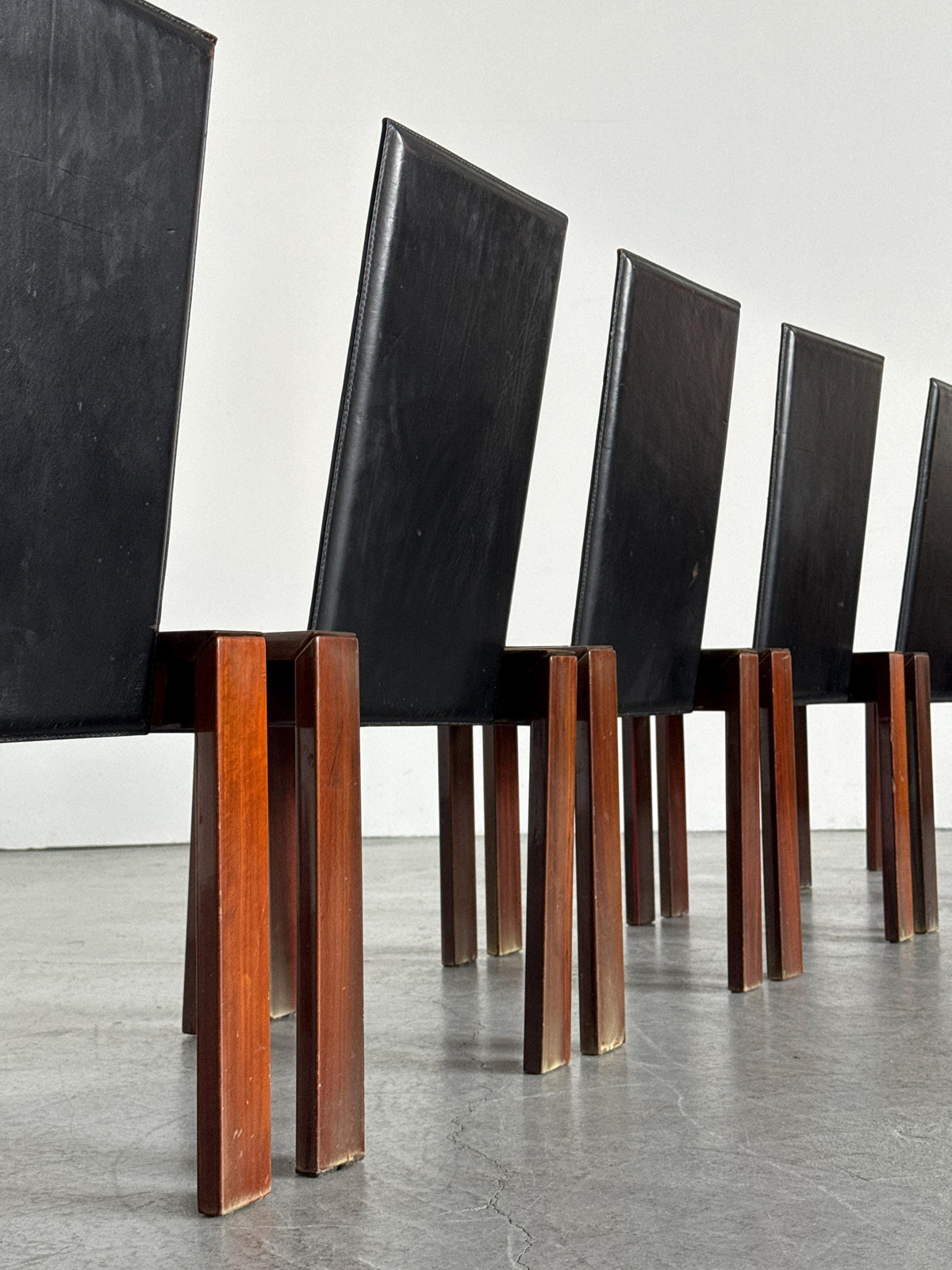 Rosewood & Leather Chair in the Style of Afra & Tobia Scarpa
