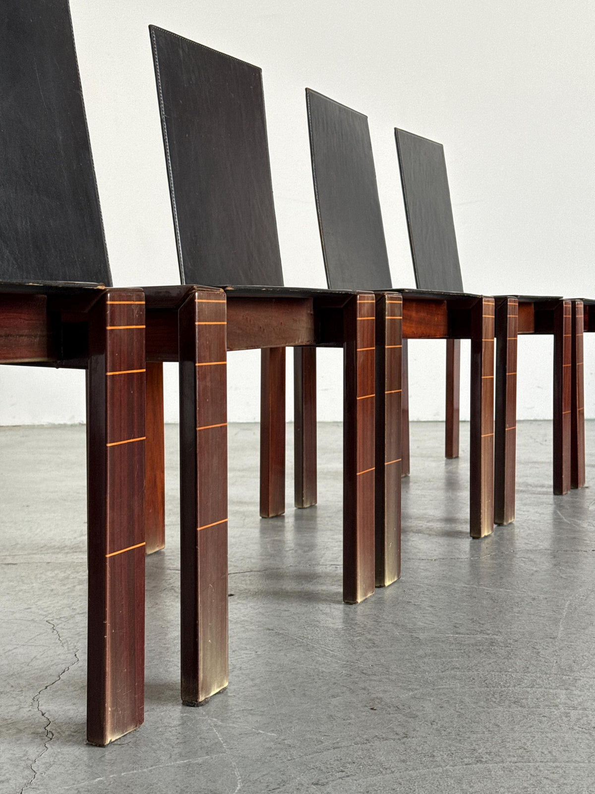 Rosewood & Leather Chair in the Style of Afra & Tobia Scarpa
