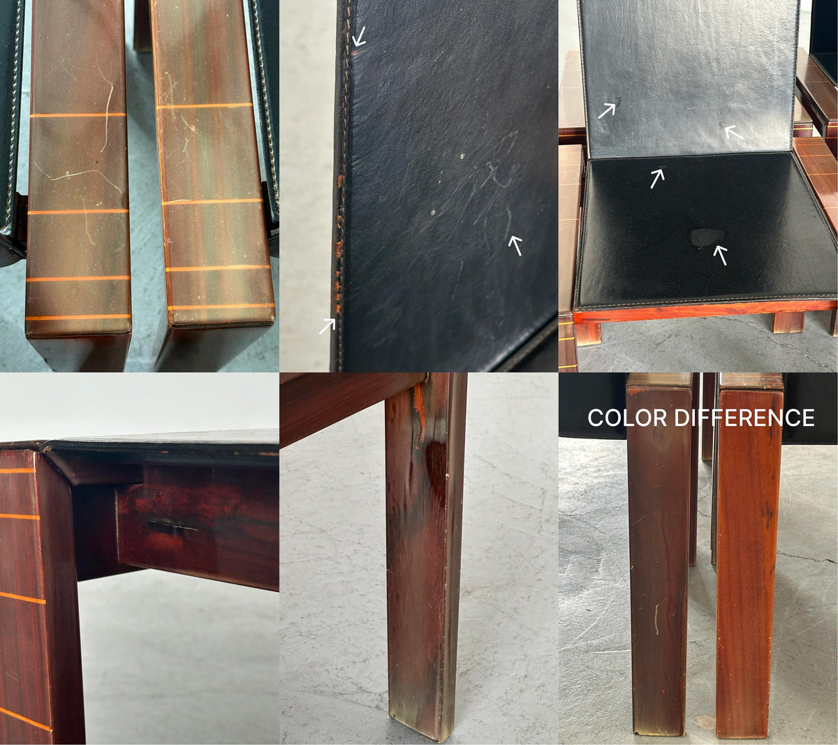 Rosewood & Leather Chair in the Style of Afra & Tobia Scarpa