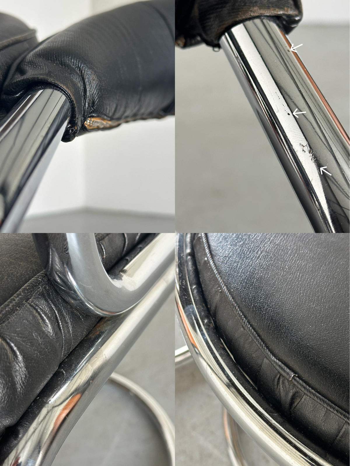 Giotto Stoppino Chrome Tubular Armchairs