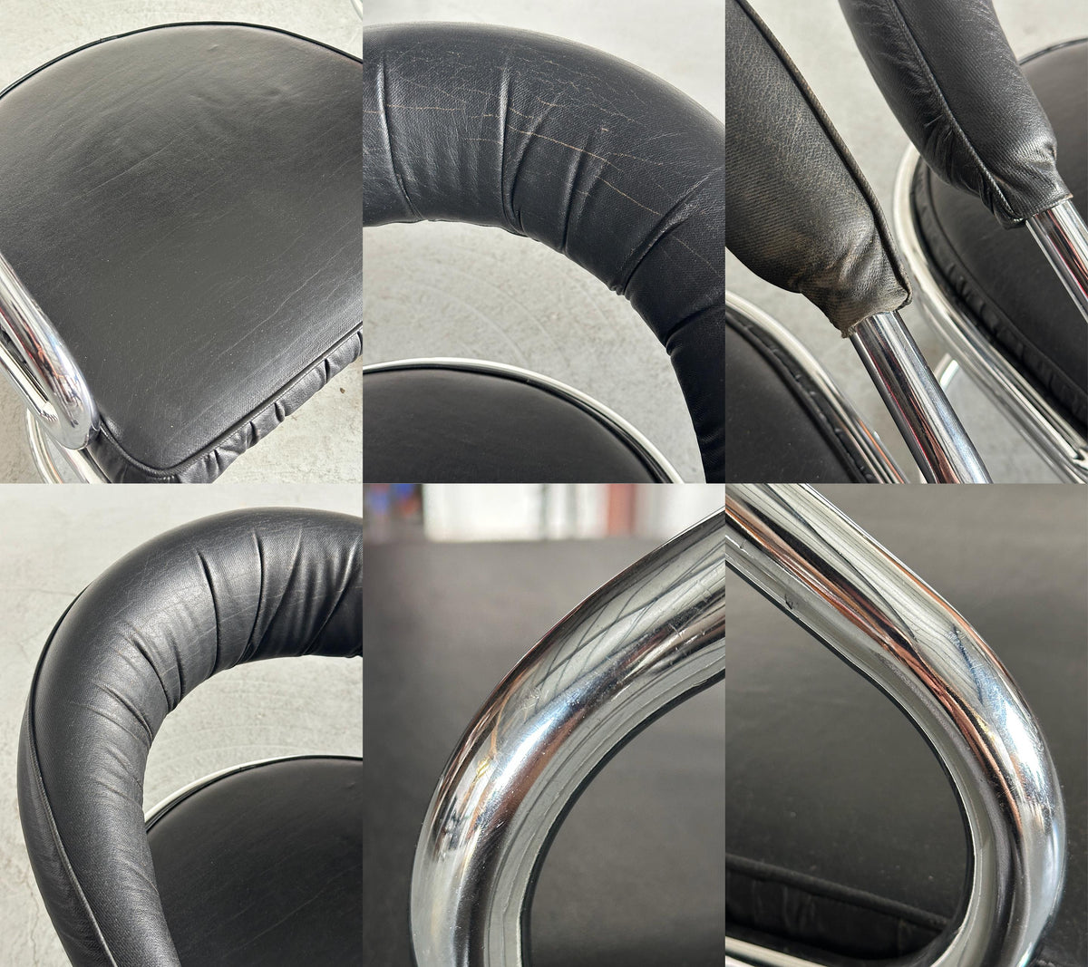 Giotto Stoppino Chrome Tubular Armchairs