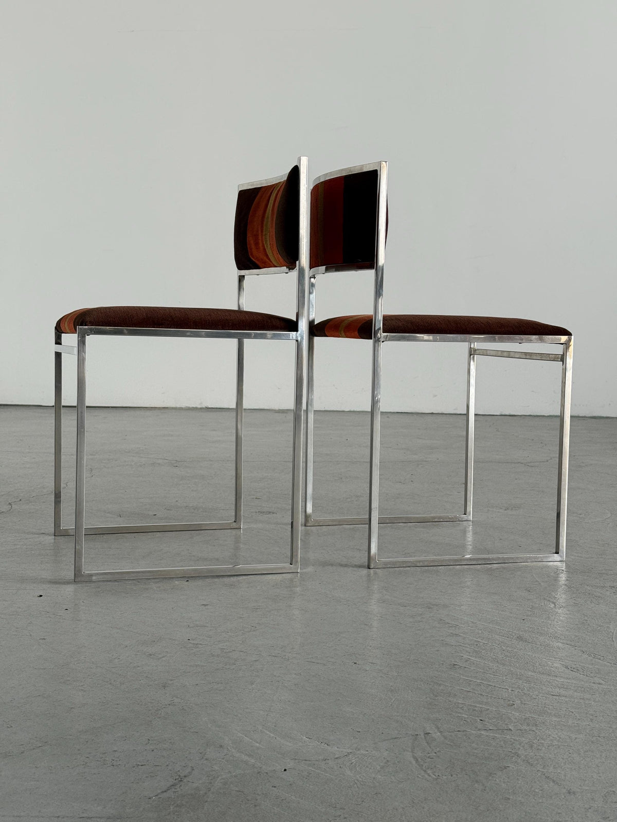 SQ-AL Dining Chairs Attributed to Willy Rizzo