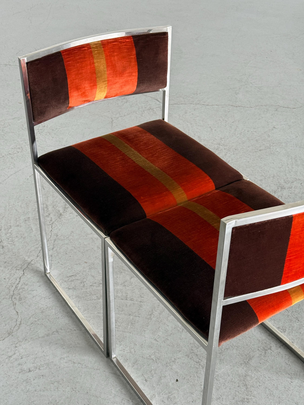 SQ-AL Dining Chairs Attributed to Willy Rizzo