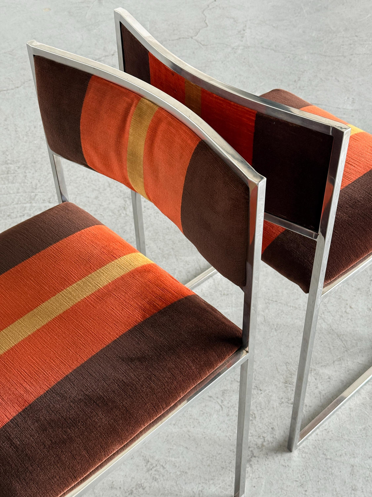 SQ-AL Dining Chairs Attributed to Willy Rizzo
