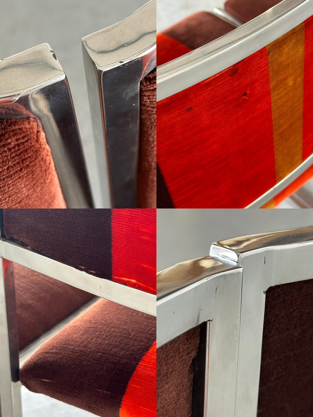 SQ-AL Dining Chairs Attributed to Willy Rizzo