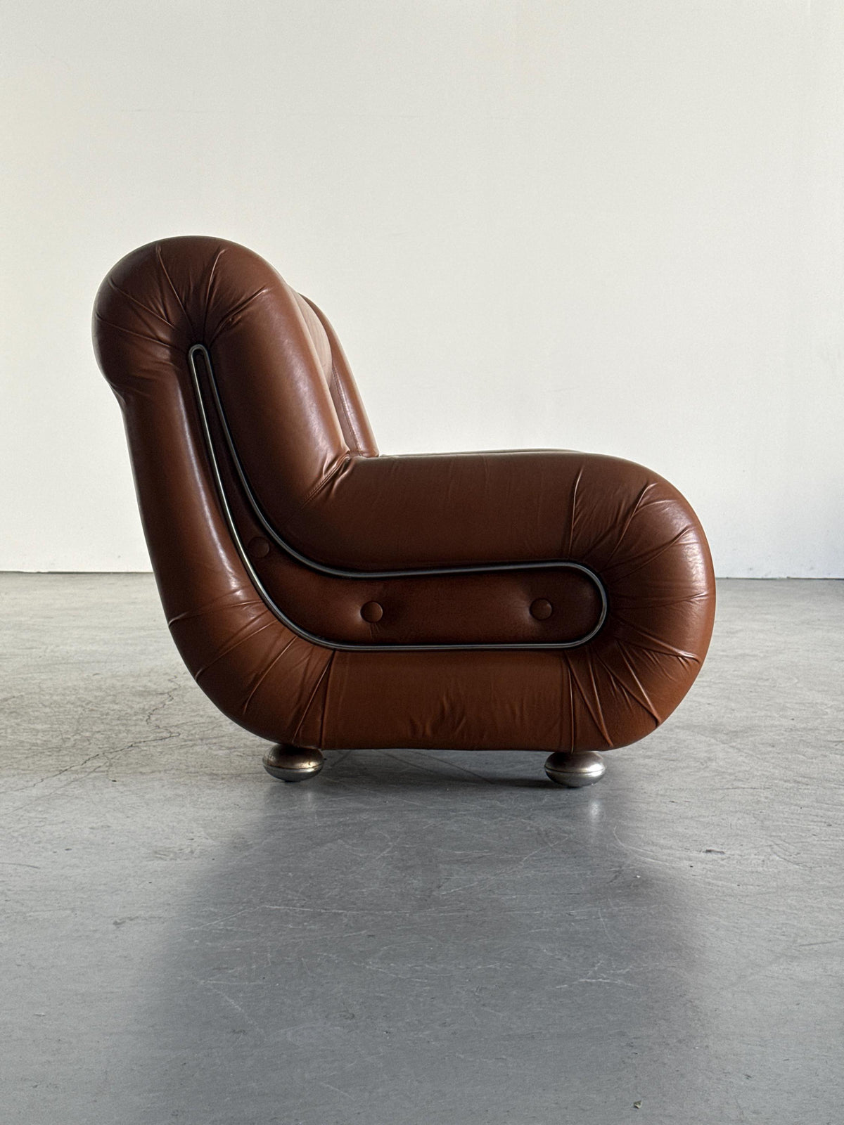 Space Age Armchair in Cognac Leather