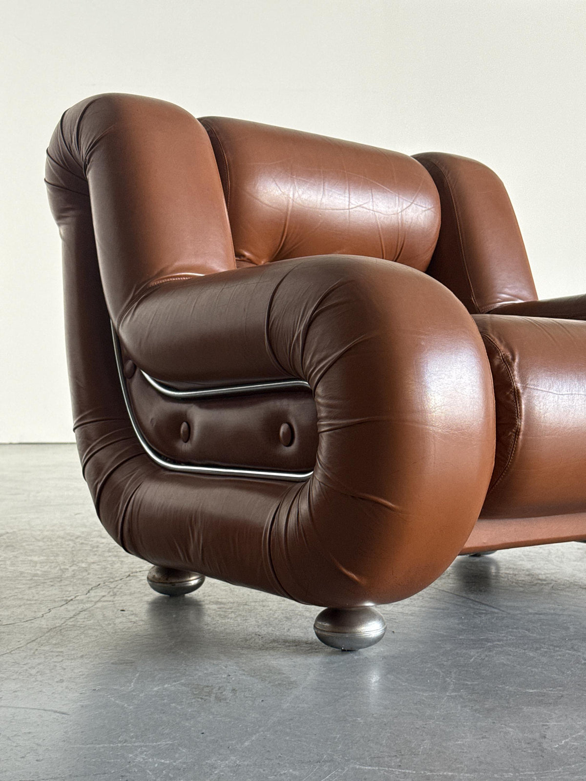 Space Age Armchair in Cognac Leather