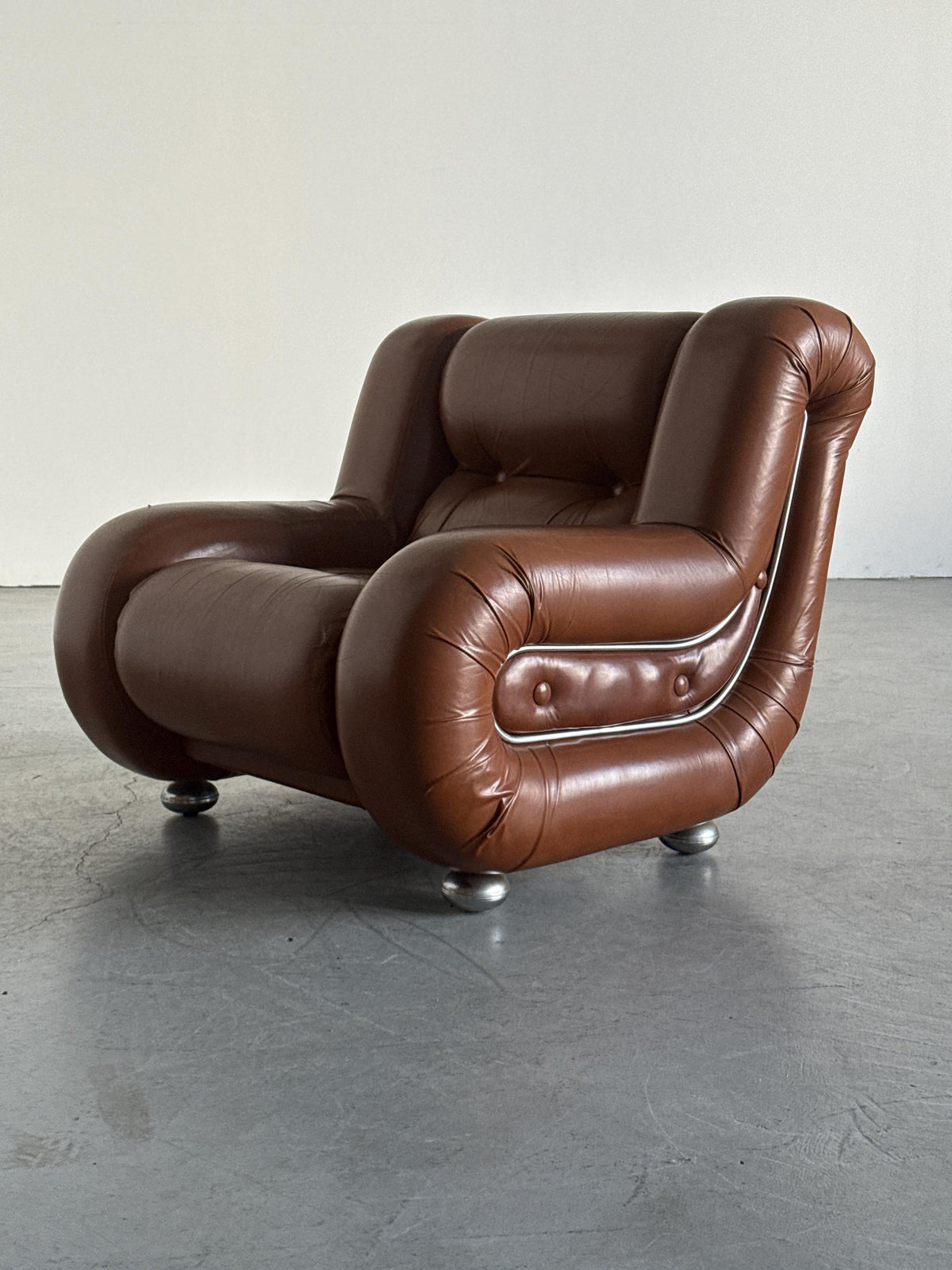Space Age Armchair in Cognac Leather