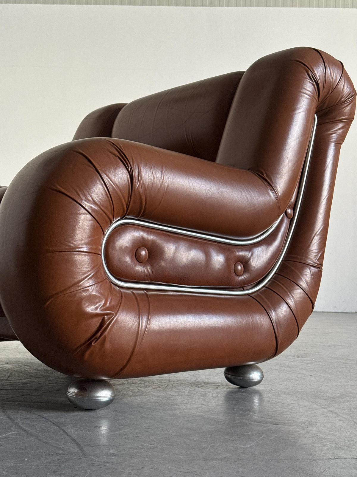 Space Age Armchair in Cognac Leather