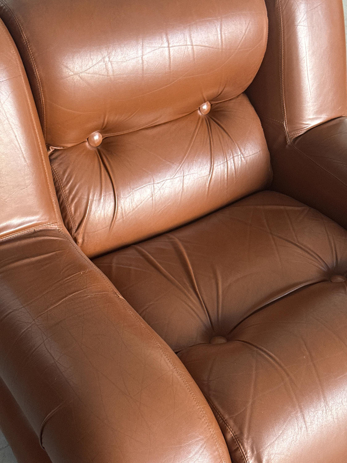 Space Age Armchair in Cognac Leather