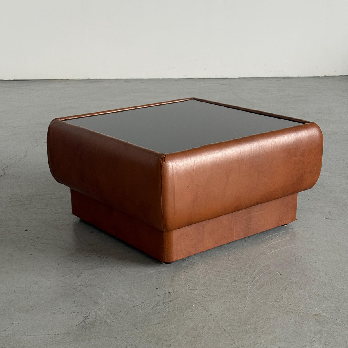 Space Age Coffee Table in Cognac Leather