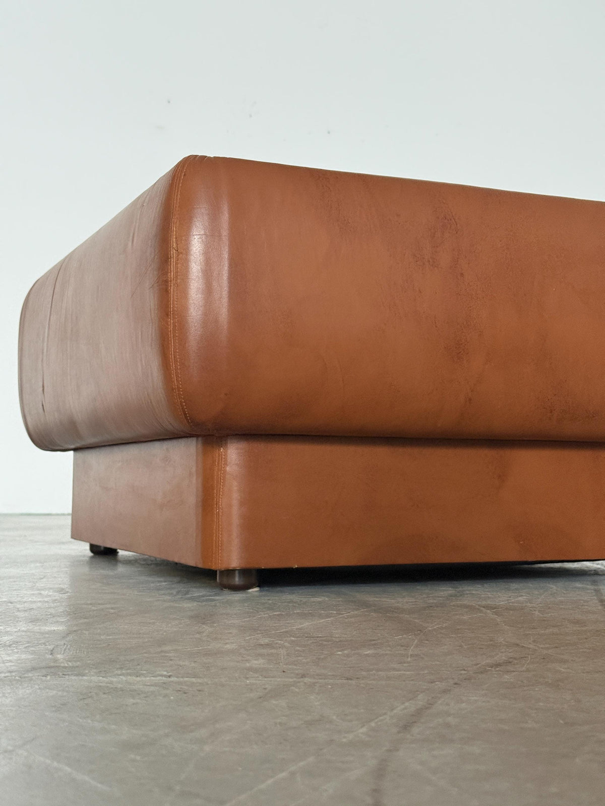 Space Age Coffee Table in Cognac Leather