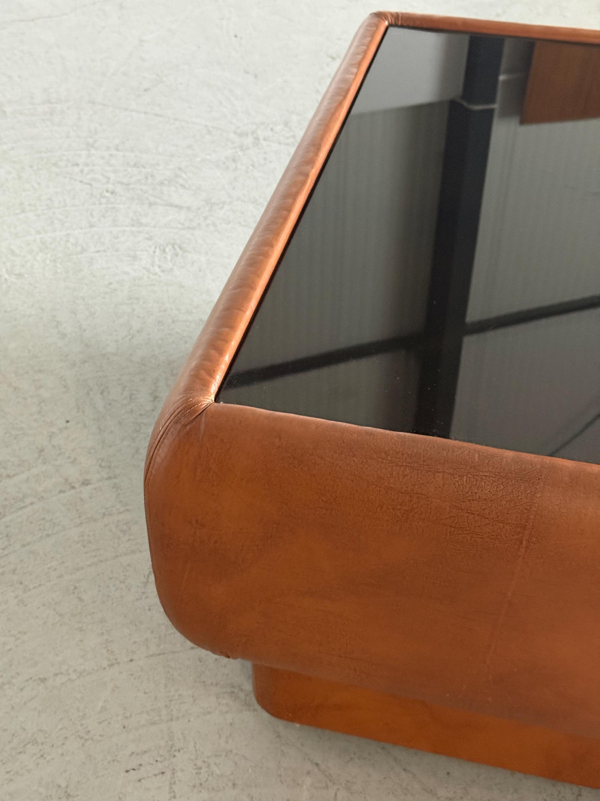 Space Age Coffee Table in Cognac Leather