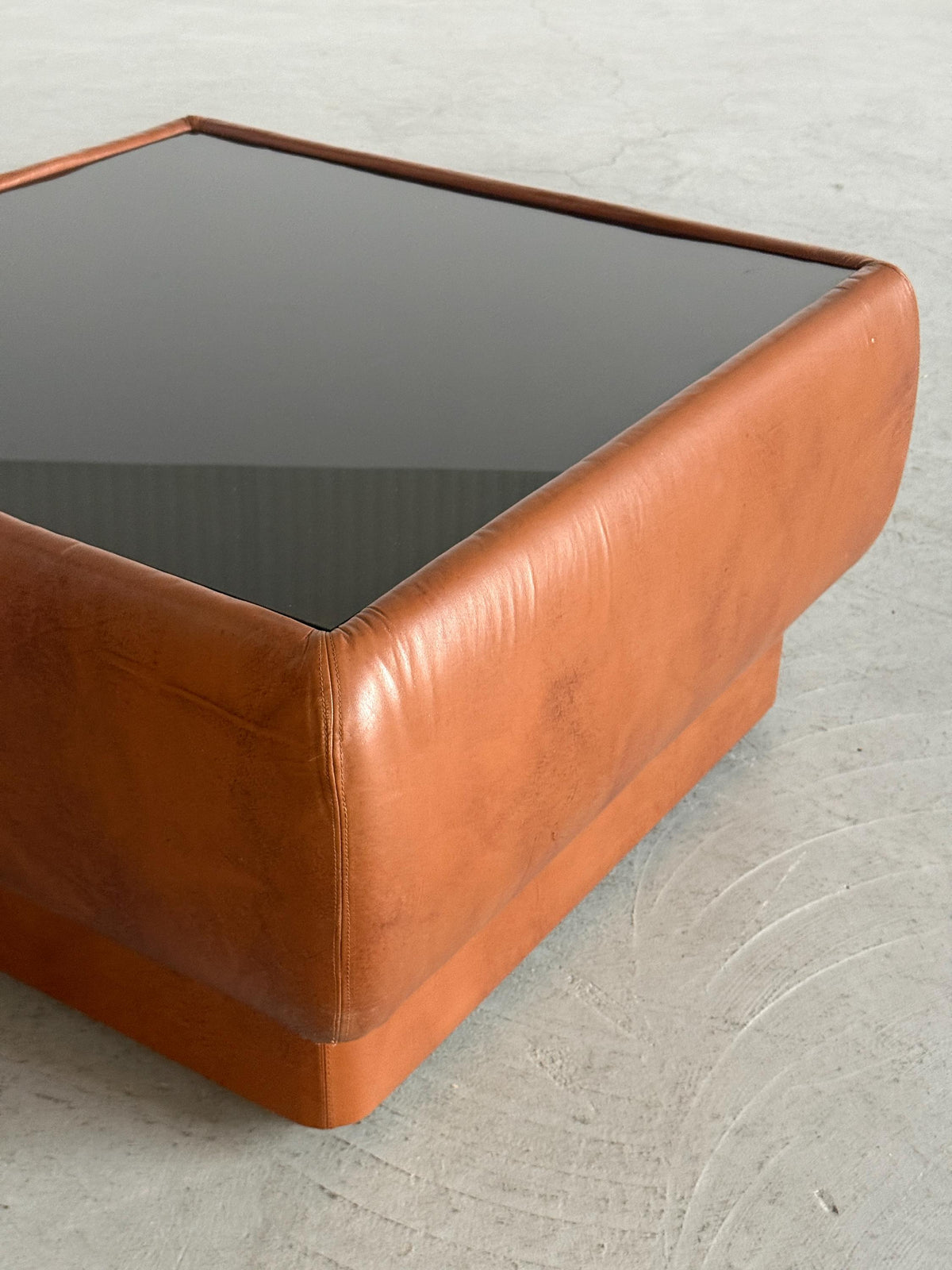 Space Age Coffee Table in Cognac Leather