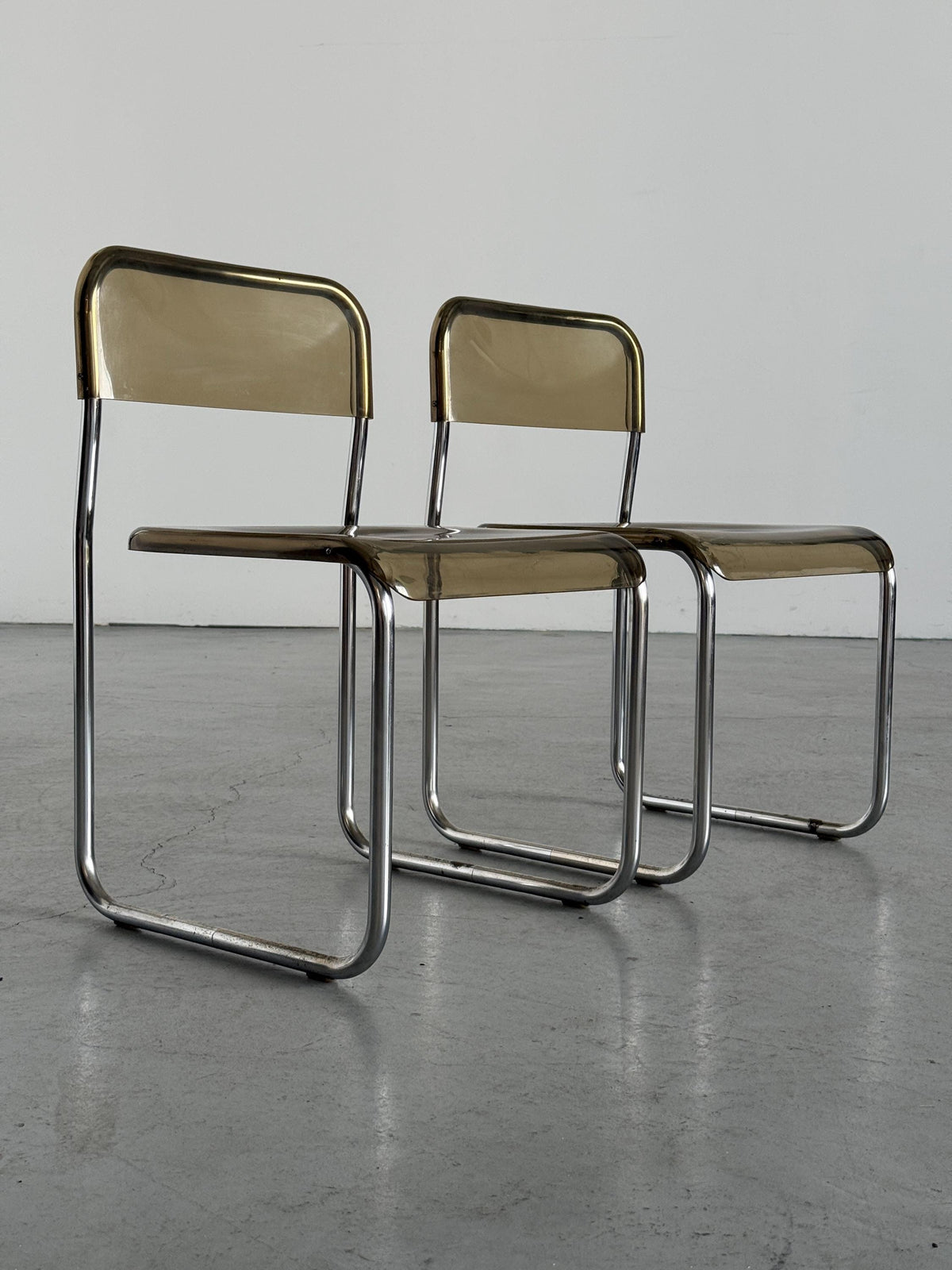 Arc Linea Chairs in Translucent Plastic and Chrome