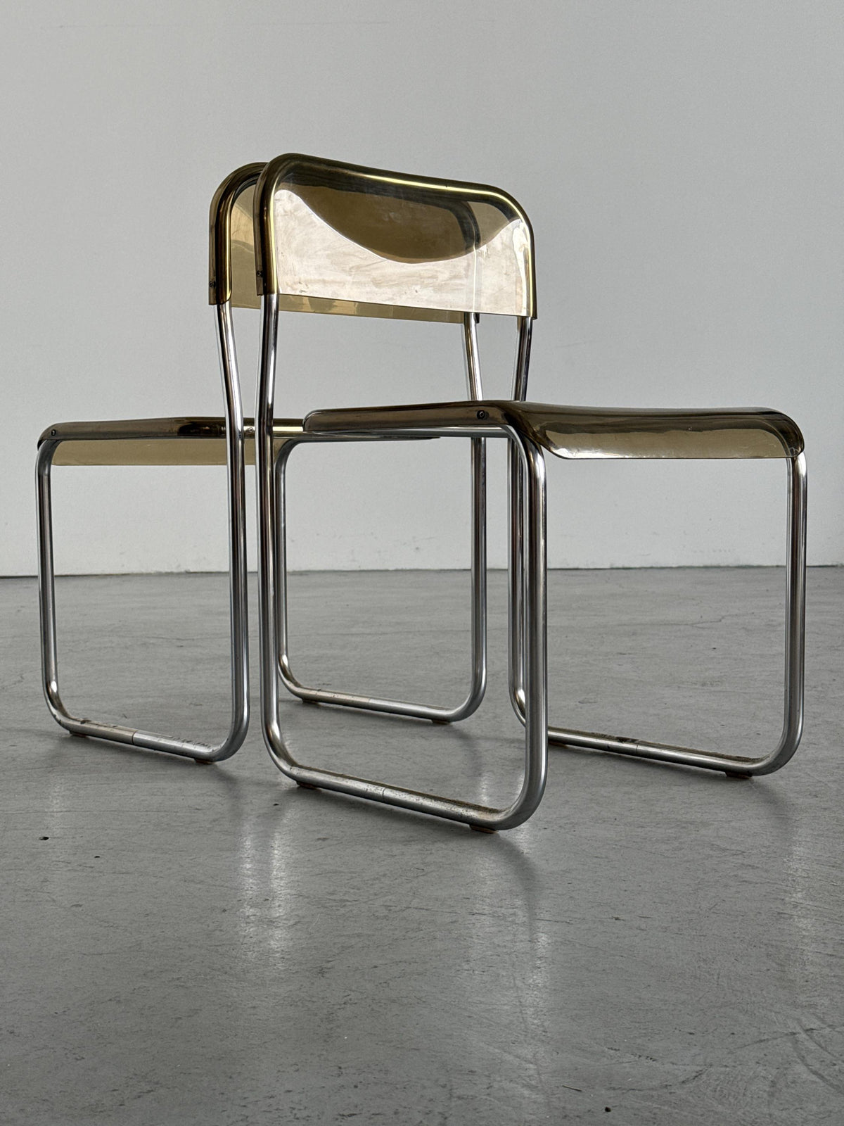 Arc Linea Chairs in Translucent Plastic and Chrome