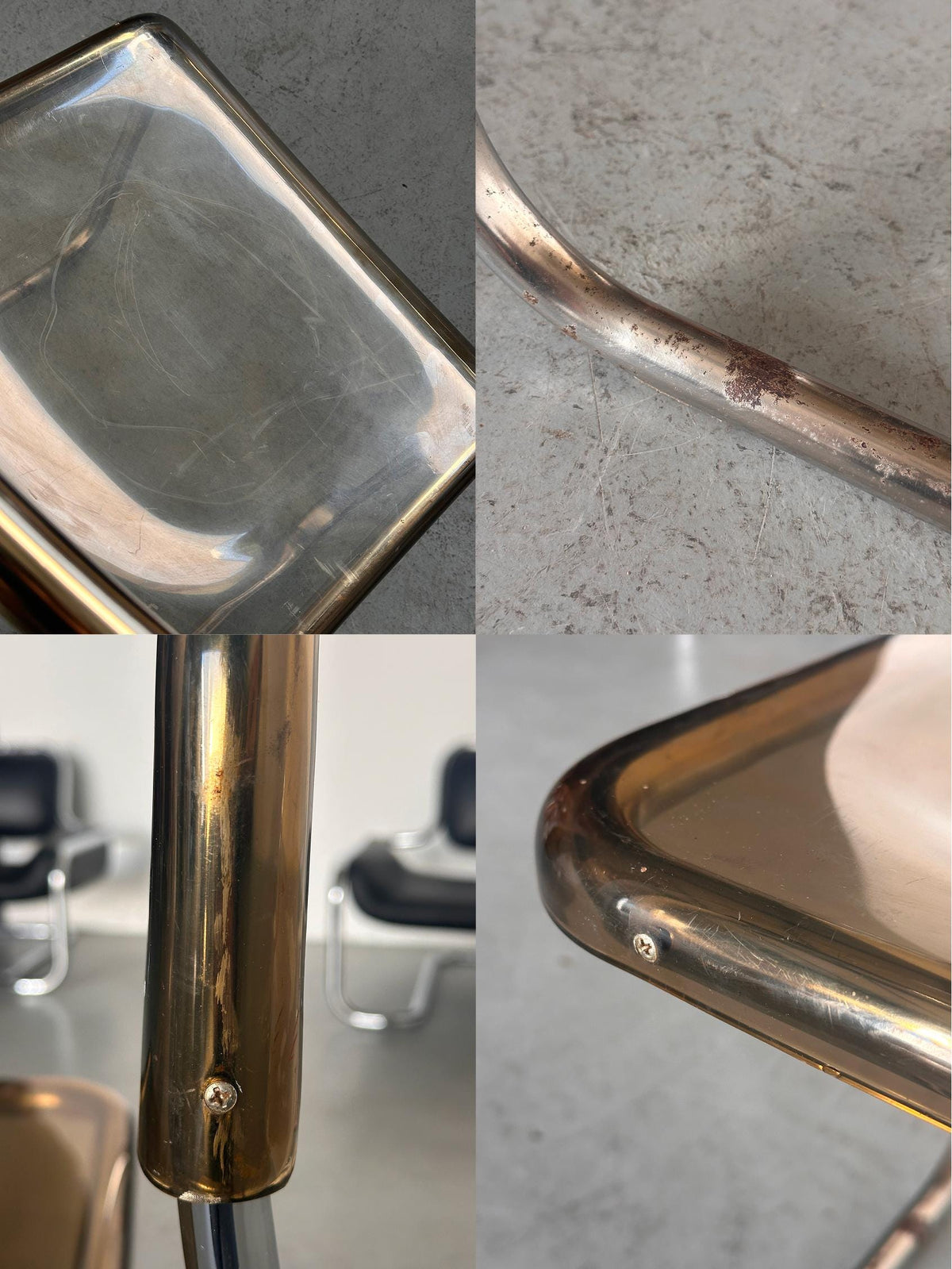 Arc Linea Chairs in Translucent Plastic and Chrome