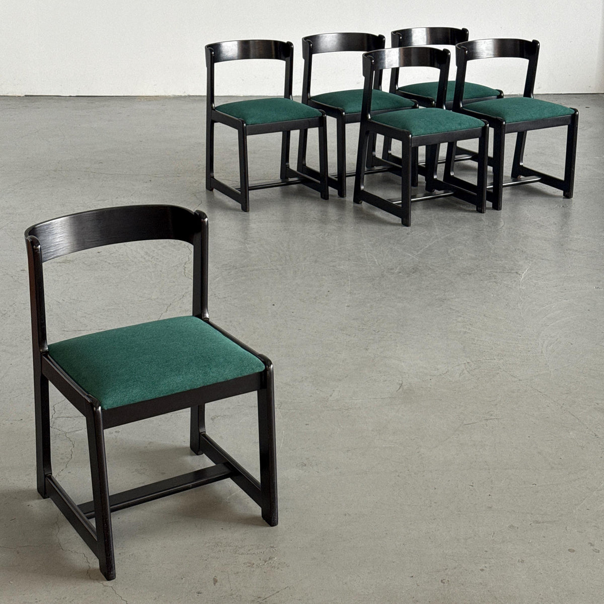 Willy Rizzo-Style Wooden Dining Chairs