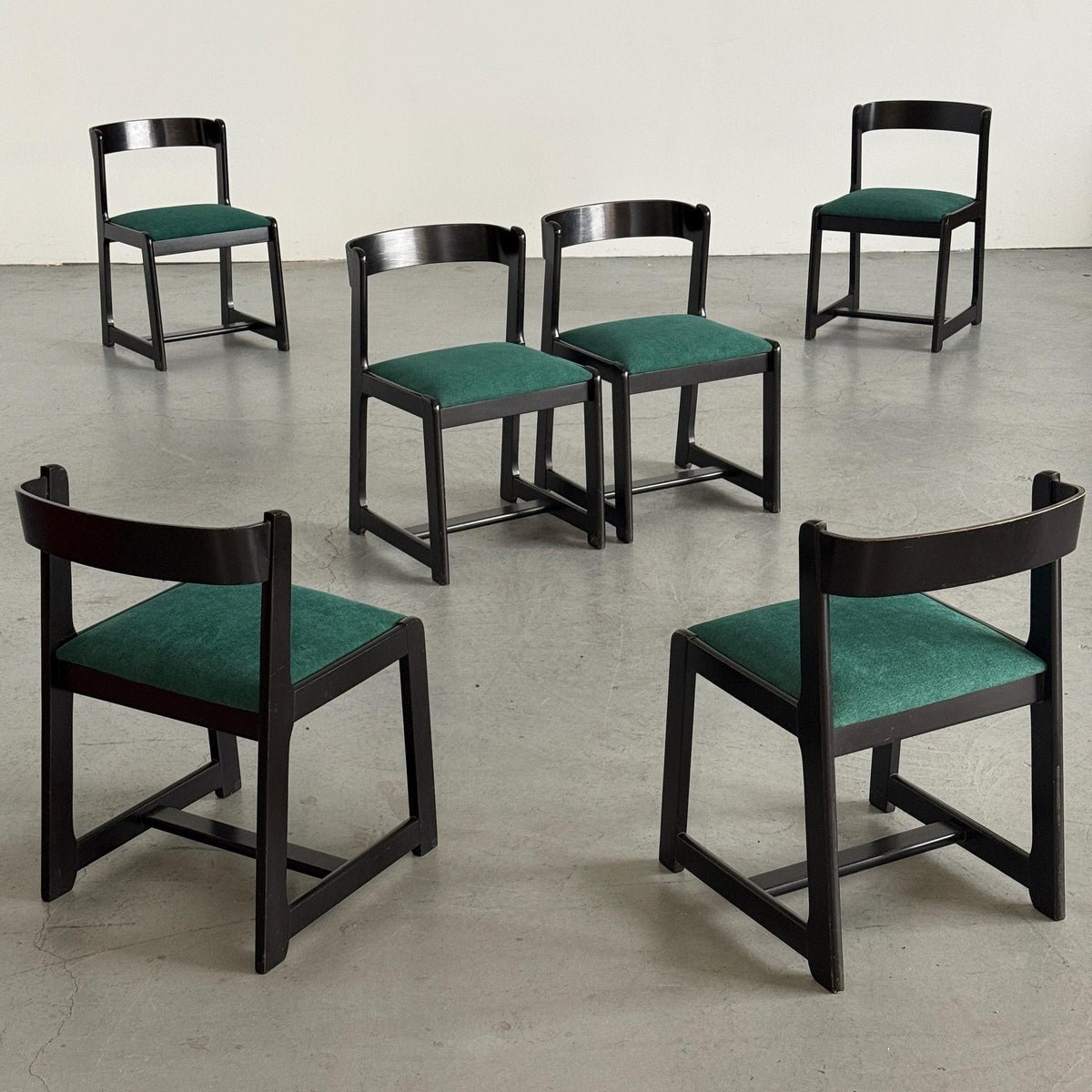 Willy Rizzo-Style Wooden Dining Chairs
