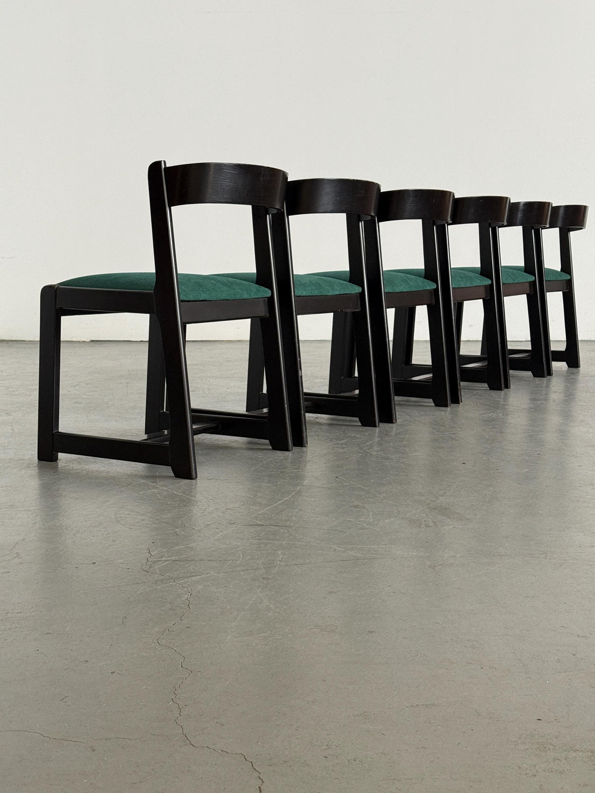 Willy Rizzo-Style Wooden Dining Chairs