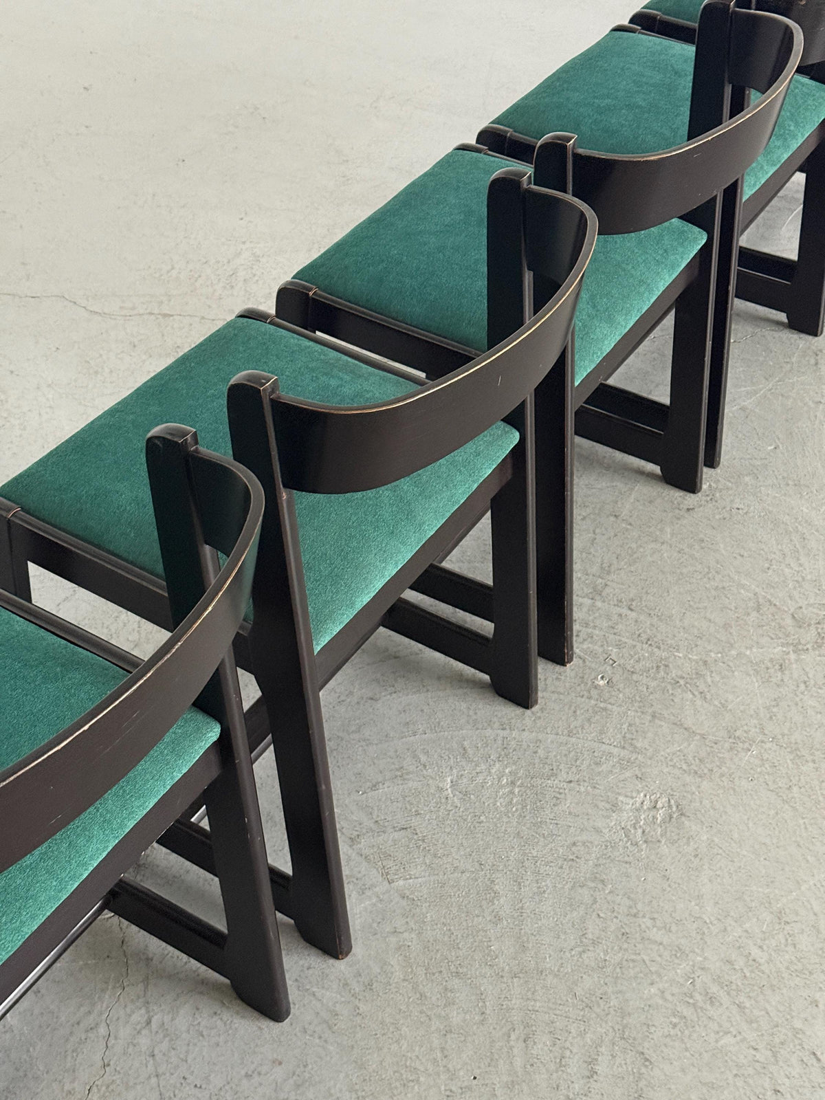 Willy Rizzo-Style Wooden Dining Chairs