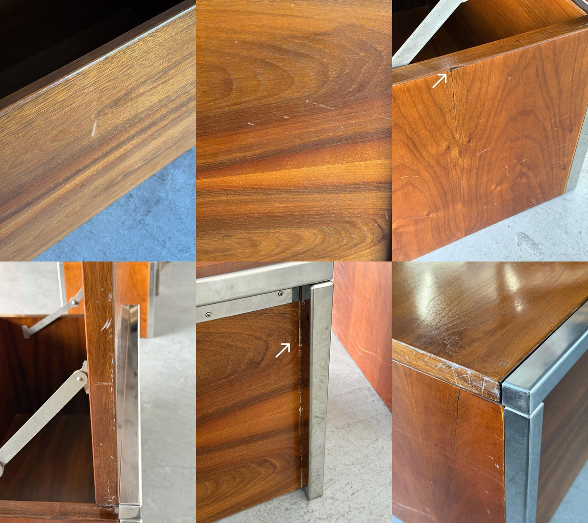 Wood and Chrome Modular Storage Chests