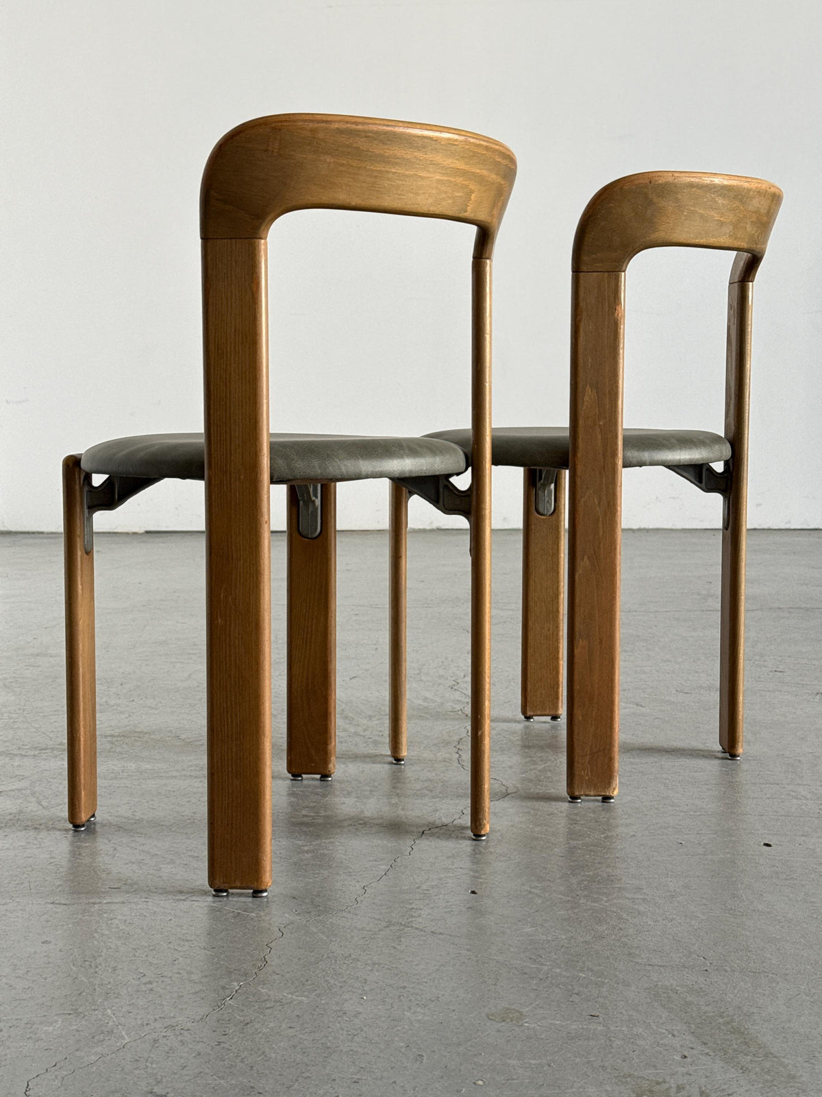 Bruno Rey 3300 Chairs in Olive-Grey Faux-Leather