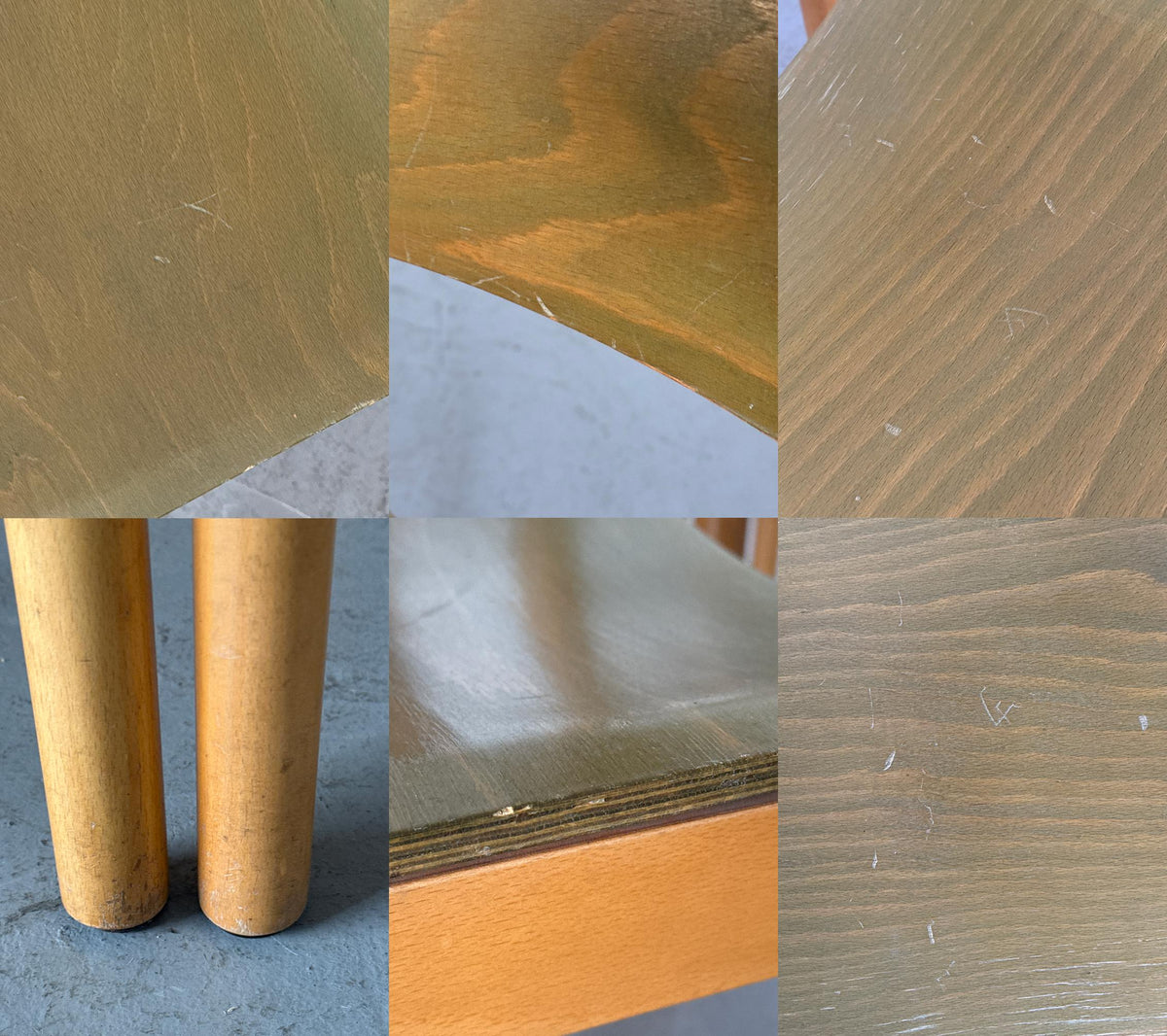 Stackable Dining Chairs in Olive-Green Plywood