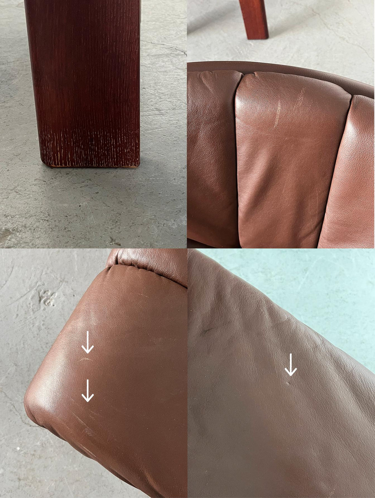 Girsberger Lounge Set in Wood & Brown Leather