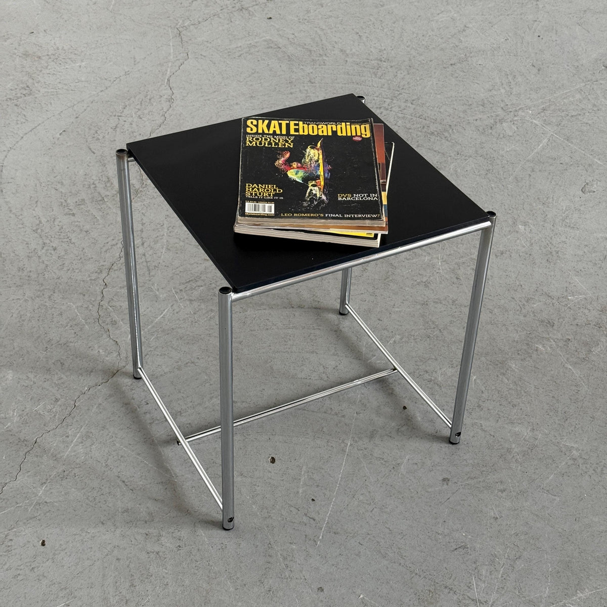 Elegant Chrome Coffee Table Attributed to Alias